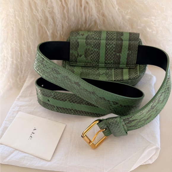 A.L.C. Green Python Crossbody Bag with Gold Accent - Picture 7 of 14